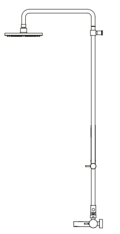Waterevolution Flow třícestná sprchová baterie s hlavovou sprchou o průměru 250 mm a kulatou ruční sprchou Bílá T131NR25BR