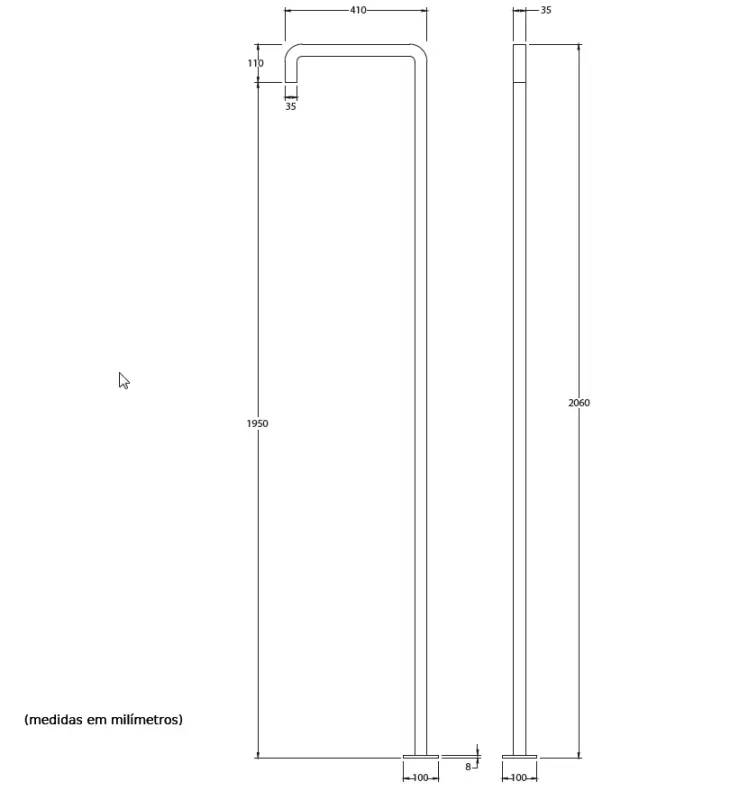 Waterevolution Flow bazénová sprcha sprchový sloup pouze studená voda měď kartáčovaná T145CPE