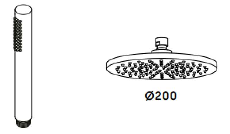 Waterevolution Flow termostatická třícestná sprchová baterie s ruční a hlavovou sprchou RVS T131TNIE