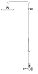 Waterevolution Flow termostatická třícestná sprchová baterie s ruční a hlavovou sprchou chrom 250mm T131TN2501