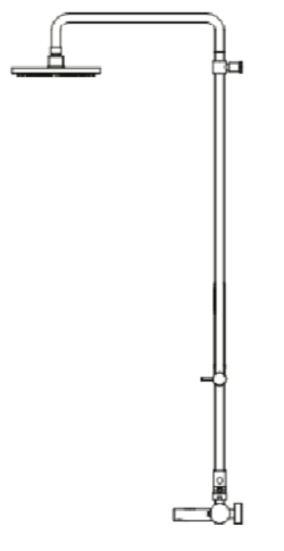 Waterevolution Flow termostatická třícestná sprchová baterie s ruční a hlavovou sprchou Mosaz 250mm T131TN25LE