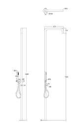 Waterevolution Flow sprchový sloup s míchací baterií a ruční sprchou Light Gold T147WGE