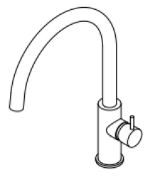 Waterevolution Flow kuchyňská baterie s otočným kulatým výtokem gun metal T158UGME