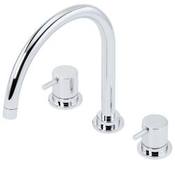 Waterevolution Flow 3-otvorová kuchyňská baterie s otočným výtokem a přípojkou na filtrovanou vodu chrom T152U01