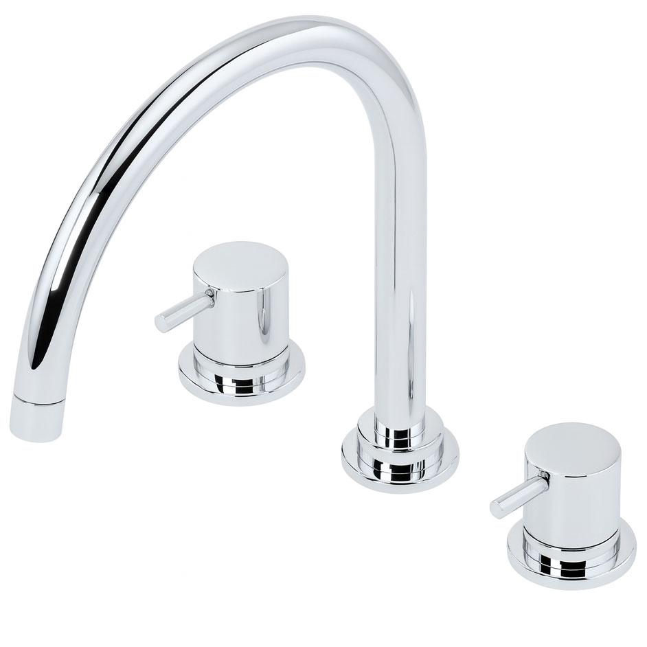 Waterevolution Flow 3-otvorová kuchyňská baterie s otočným výtokem a přípojkou na filtrovanou vodu chrom T152U01