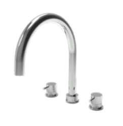 Waterevolution Flow 3-otvorová kuchyňská baterie s otočným výtokem a připojením na filtrovanou vodu gun metal T152UGME