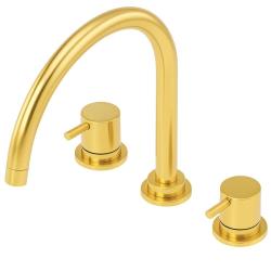Waterevolution Flow 3-otvorová kuchyňská baterie s otočným výtokem a připojením na filtrovanou vodu, světle zlatá T152UWGE