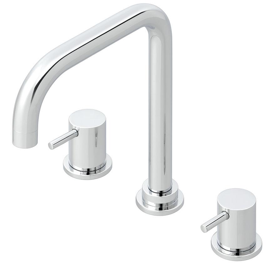 Waterevolution Flow 3-otvorová kuchyňská baterie s otočným výtokem a připojením na filtrovanou vodu chrom T152H01