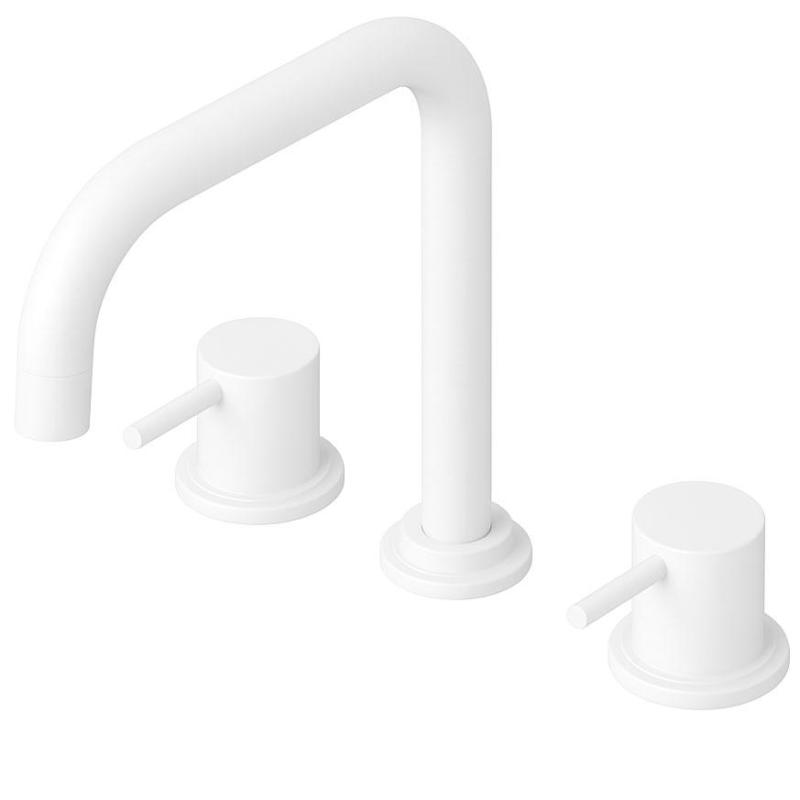 Waterevolution Flow 3-otvorová kuchyňská baterie s otočným výtokem a přípojkou na filtrovanou vodu bílá T152HBR