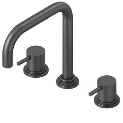 Waterevolution Flow 3-otvorová kuchyňská baterie s otočným výtokem a připojením na filtrovanou vodu gun metal T152HGME