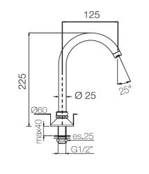 PB Pedal Line kohoutek výtok chrom pro pracovní desku nebo umyvadlo 1208969764