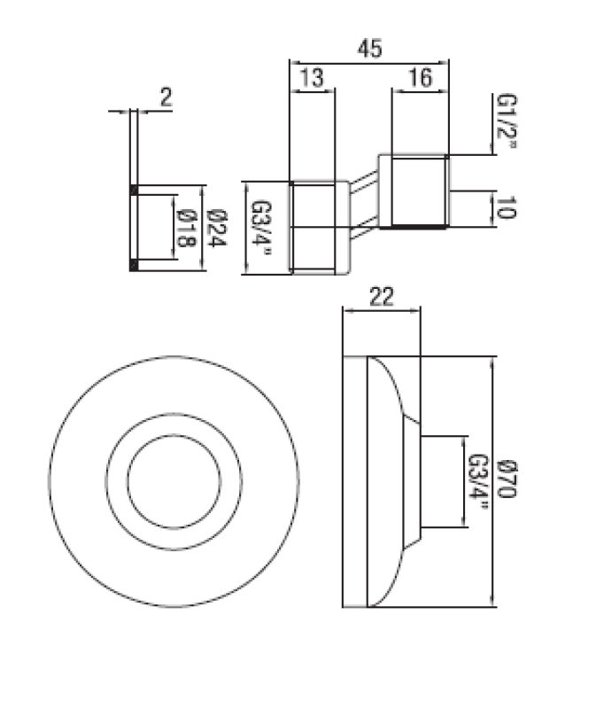 PB S-spojka měď 10 mm Klasický Excentrický 1/2” x 3/4” 1208969848