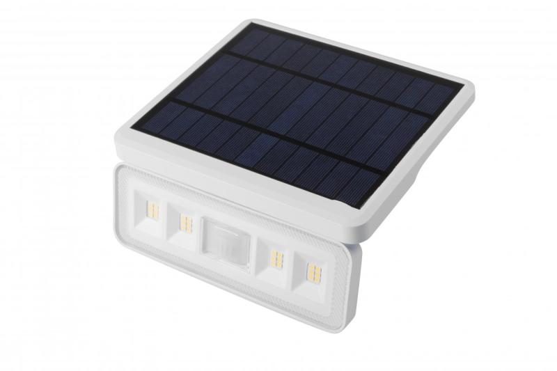 Solární svítidlo s detektory pohybu a soumraku DAVOS, LED, 1000lm, 4000K, 2000mAh, IP54, bílá