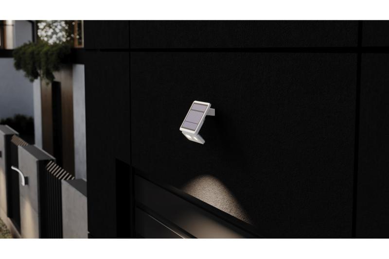 Solární svítidlo s detektory pohybu a soumraku DAVOS, LED, 1000lm, 4000K, 2000mAh, IP54, bílá