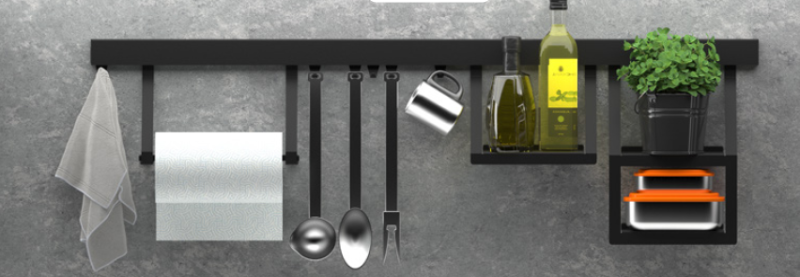 Epka Luxion Hák na Kuchyňské Kolejnice Kov Černá 1208969962