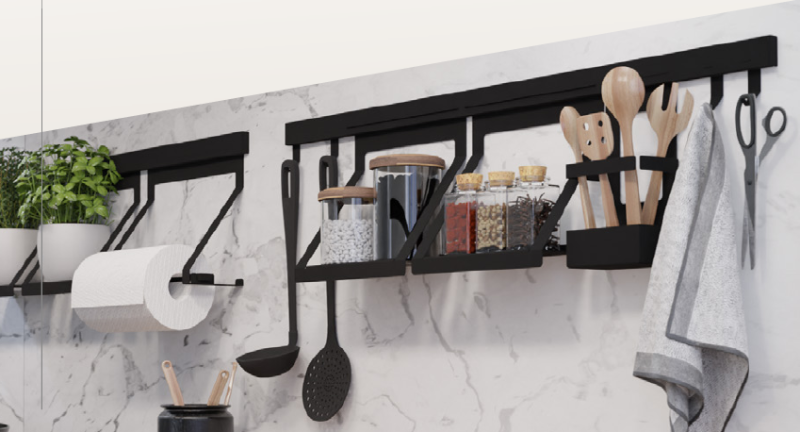 Epka Luxion Koš na kuchyňskou lištu Kov Černý 1208969965