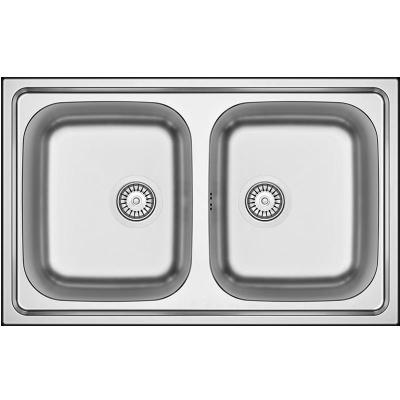 Banka Centurio 20 Stainless Steel Double Sink Top Mount 80x50cm 1208970026