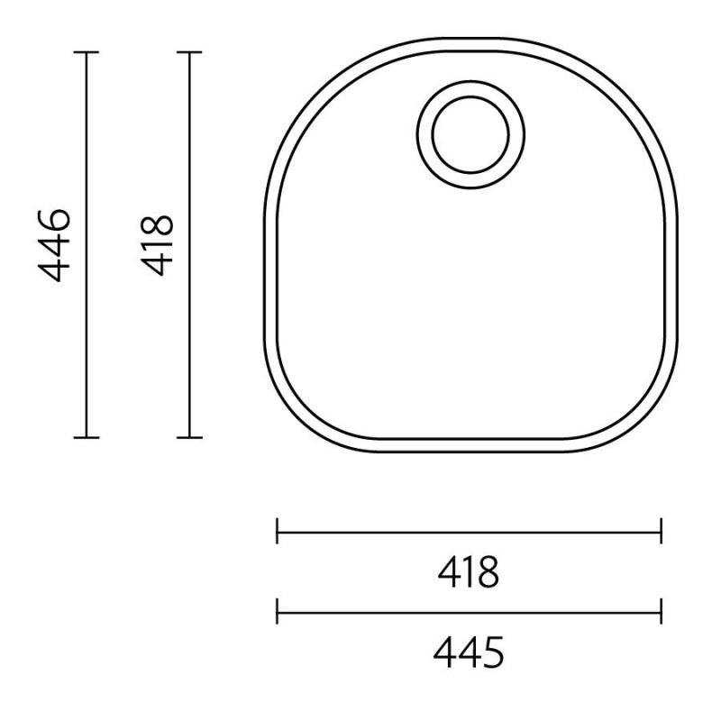 Banka Denver Nerezový dřez 41 x 41 cm Podstavný 1208970049
