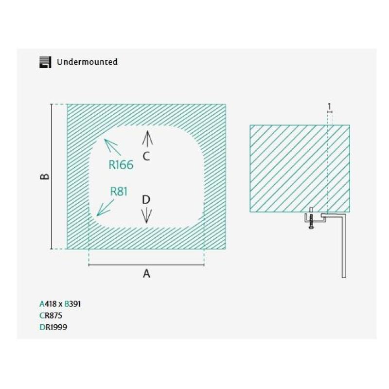 Banka Denver Nerezový dřez 41 x 41 cm Podstavný 1208970049