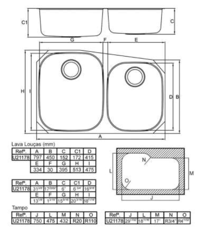 Banka Princess nerezový dvojitý dřez podstavný 750x475 mm 1208970067