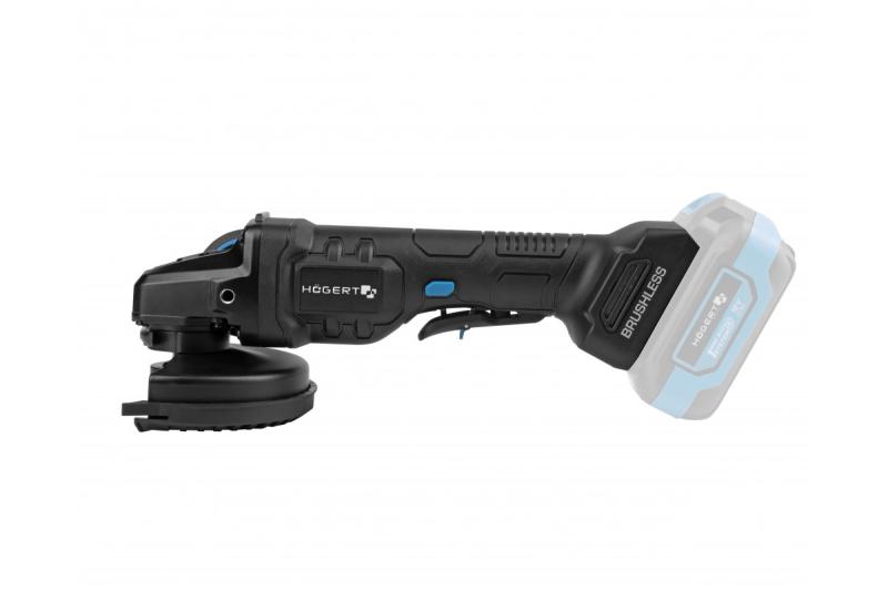 HÖGERT Akumulátorová úhlová bruska s pákovým spínačem, 125MM, 18V - bez baterie