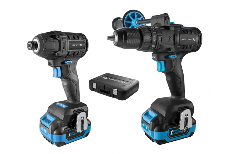 HÖGERT akumulátorová rázová utahovací souprava 200 Nm 18V s bezkartáčovým motorem.