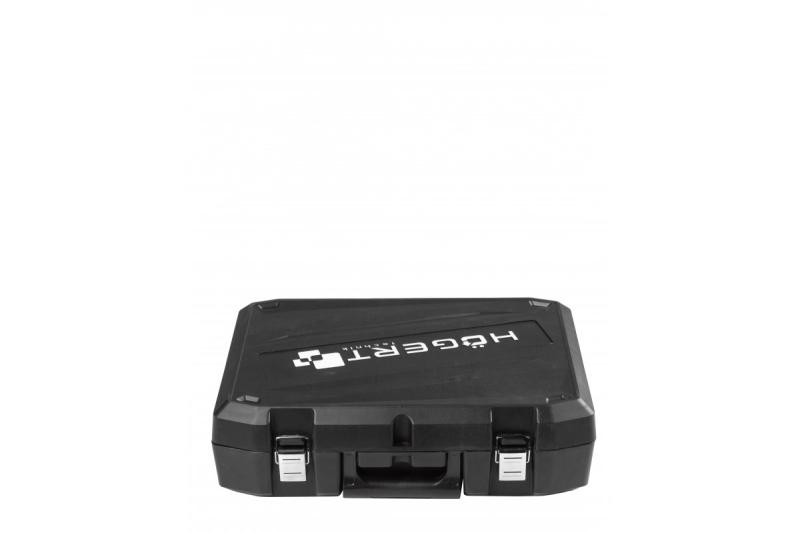 HÖGERT Akumulátorová úhlová bruska s pádlem spínačem, 125MM, 18V - Sada (baterie, nabíječka, příslušenství)