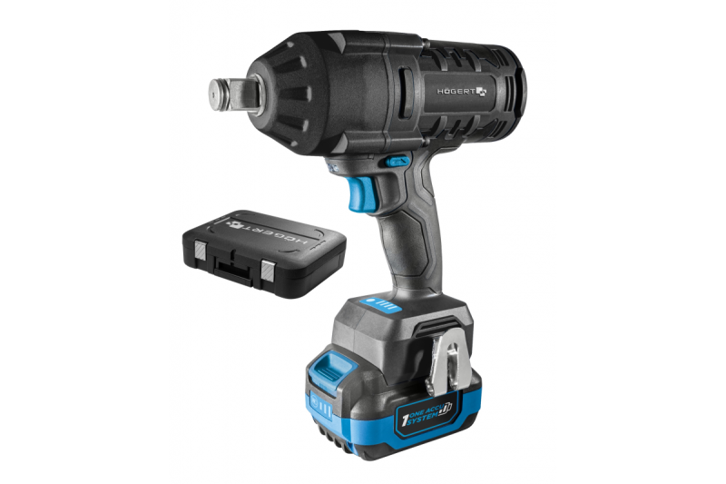 HÖGERT akumulátorová rázová utahovačka, bezuhlíková, 1000 Nm, 18V s baterií, nabíječka.