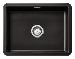 Ausmann Ceramic Ember Keramické Mat Černé Dřez - Montáž a Podmontáž 54 x 40 cm s nerezovou zástrčkou 1208970511