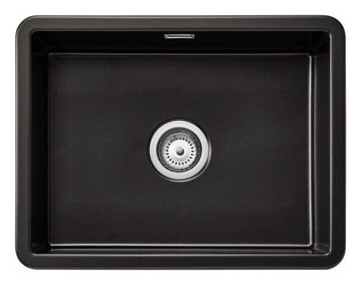 Ausmann Ceramic Ember Keramické Mat Černé Dřez - Montáž a Podmontáž 54 x 40 cm s nerezovou zástrčkou 1208970511
