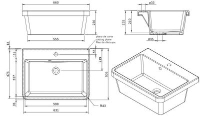Ausmann Ceramic Frost Keramické Bílé Umyvadlo - Nástavbové 660 x 506 mm s otvorem pro baterii 1208970517