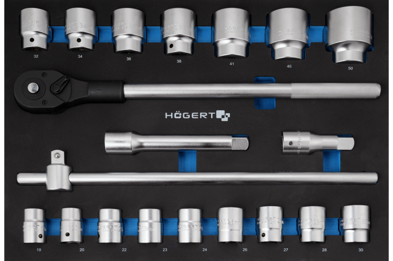 Sada nářadí s račnou 3/4", 20 kusů, EVA vložka