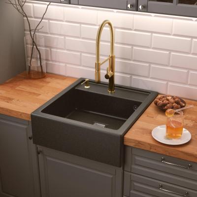 Graniteland Arno Granitový Arduin tvrdokámen look Dřez mezi budovami 582x620mm s nerezovým čtvercovým zátkou 1208970600