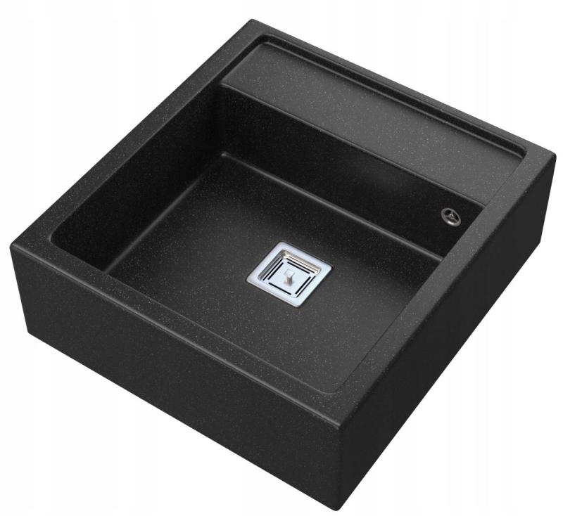 Graniteland Arno Granitový Arduin tvrdokámen look Dřez mezi budovami 582x620mm s nerezovým čtvercovým zátkou 1208970600