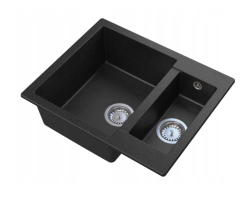 Graniteland Adda Granitová béžová písek 1,5 dřez nad pracovní desku 600x495mm s nerezovou zátkou 1208970621.