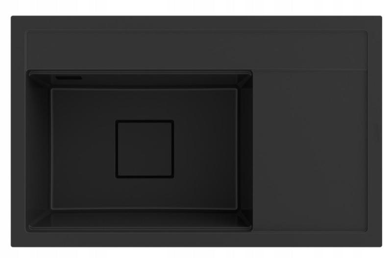 Graniteland Seta Granitový Černý Dřez vestavěný 80x50 cm 1208970624