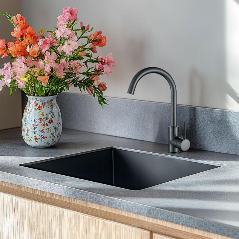 Ausmann Arvia Gun metal PVD kuchyňská baterie s otočným výtokem 1208970641