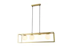 OUTLET Rám Poškozený Dekor Avelin lustr s zlatým obdélníkovým rámem šířka 80 cm 2287