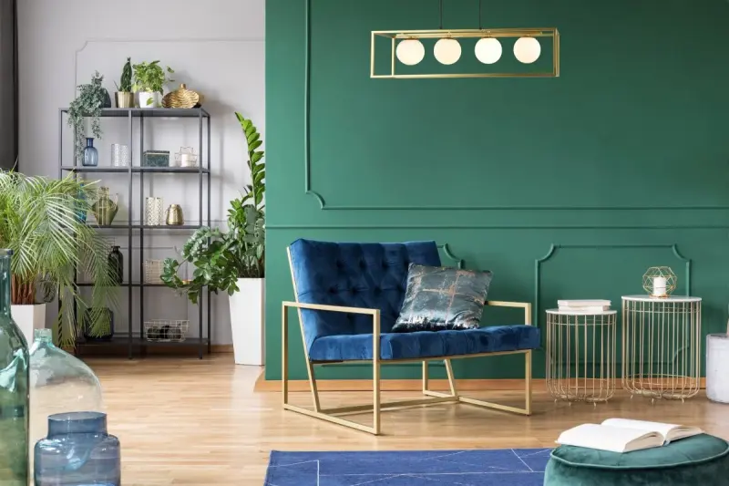 OUTLET Rám Poškozený Dekor Avelin lustr s zlatým obdélníkovým rámem šířka 80 cm 2287