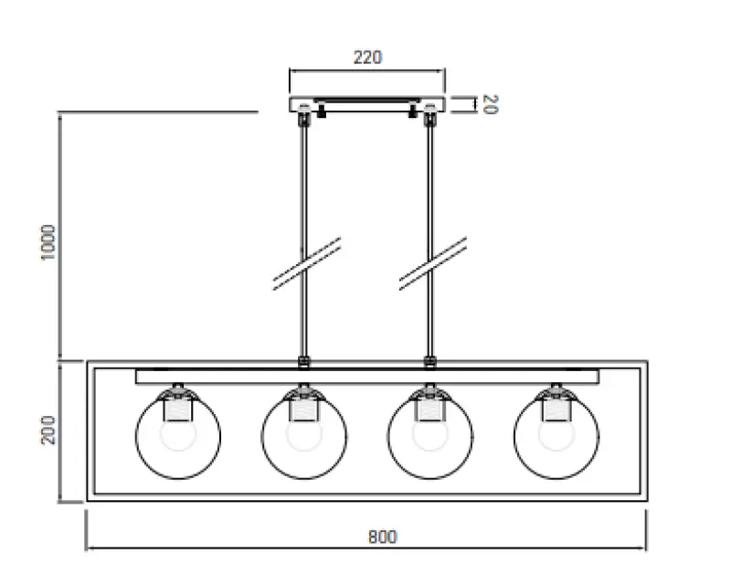 OUTLET Rám Poškozený Dekor Avelin lustr s zlatým obdélníkovým rámem šířka 80 cm 2287
