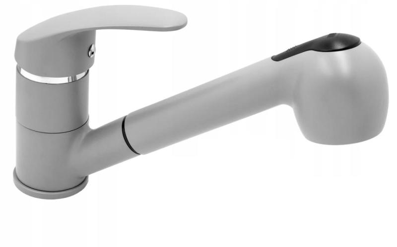 Graniteland Rhea kuchyňská baterie šedá s výsuvným výtokem a dvoufukční ruční sprchou 1208970656