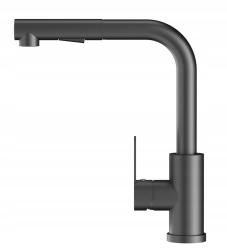 Graniteland Celeste Kuchyňská baterie Gun Metal s výsuvnou výtokovou trubicí a ruční sprchou s dvojitou funkcí 1208970666.