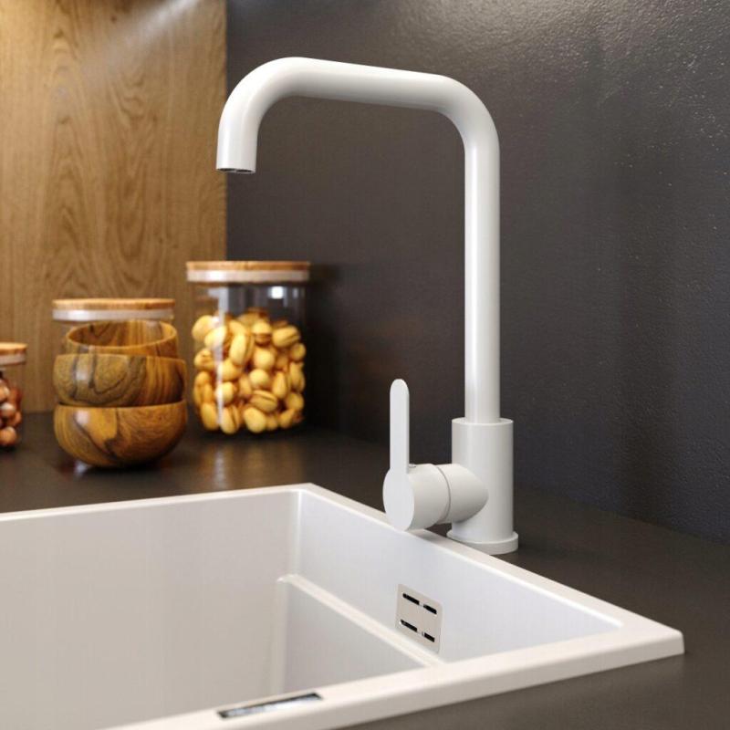 Graniteland Stellar Kuchyňská baterie Bílá s otočným výtokem 1208970668