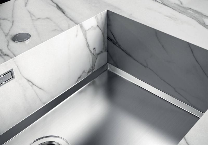 Foster Phantom Base nerezová ocelová základová deska pracovní desky dřez 71x40 cm pro vestavbu do keramiky, přírodního kamene a Solid Surface tloušťky 20 mm 1208970694