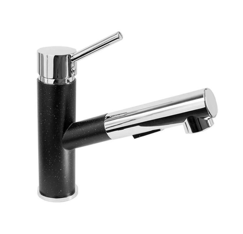 Graniteland Ceres Kuchyňská baterie vzhled modrošedého kamene s výsuvnou sprškou a ruční sprchou s dvojí funkcí 1208970706