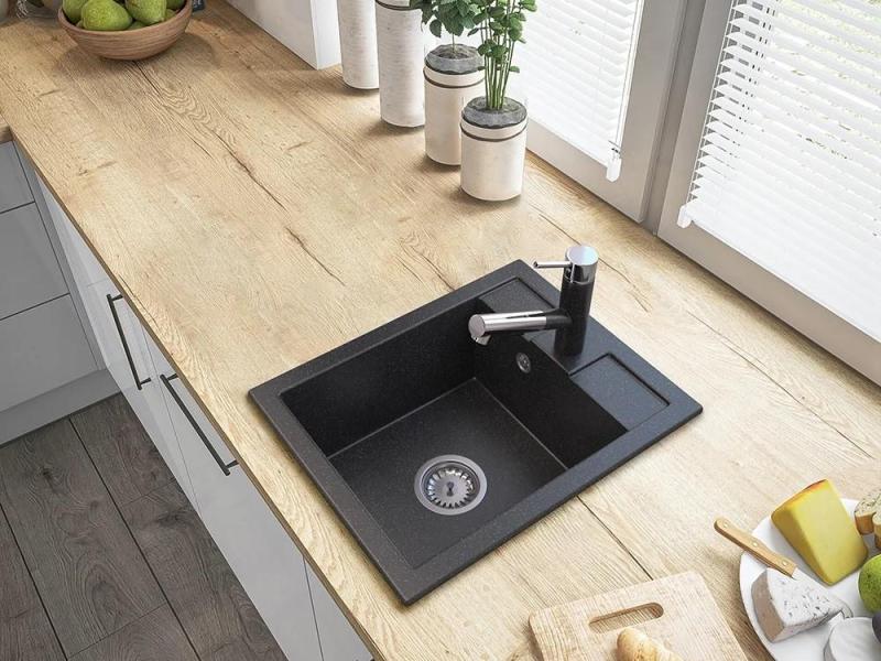 Graniteland Ceres Kuchyňská baterie vzhled modrošedého kamene s výsuvnou sprškou a ruční sprchou s dvojí funkcí 1208970706