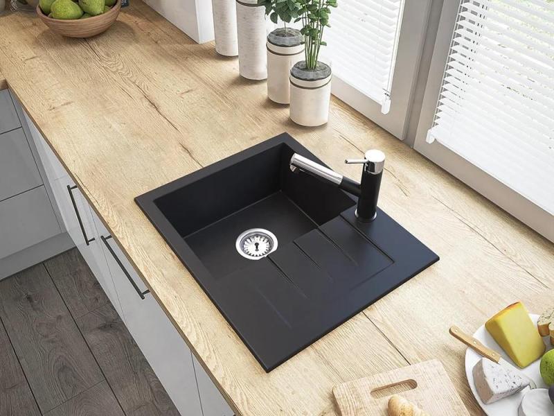 Graniteland Ceres Kuchyňská baterie Černá s Výsuvnou Výpustí a Dvojfunkční Ruční Sprchou 1208970707