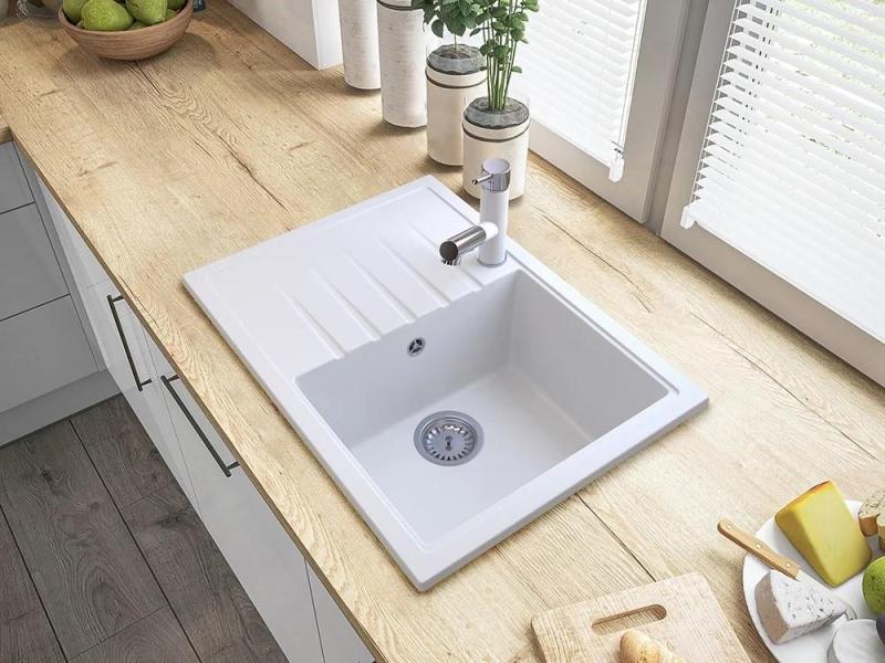 Graniteland Ceres Kuchyňská baterie Bílá s Výsuvným Výtokem a Dvojitou Funkcí Ruční Sprchy 1208970709