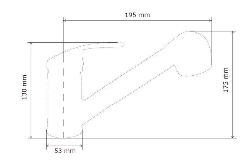 Graniteland Rhea Kuchyňská baterie Chrom s Vytažitelnou Výpustí a Dvojitou Funkcí Ruční Sprchy 1208970712