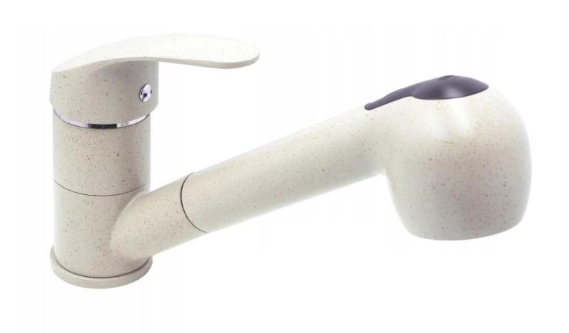 Graniteland Rhea Kuchyňská směšovací baterie Beige písek s výsuvným výlevem a dvoufunkční ruční sprchou 1208970713